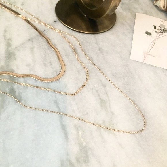 Layered Snake Chain Twist Rope Chic Gold Necklace - Picture 7 of 7